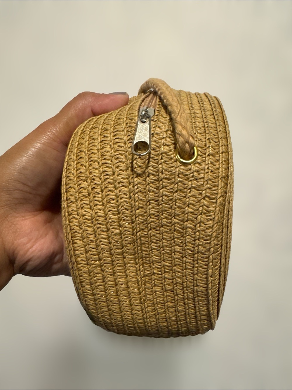 Bohemian Woven Round Crossbody Bag in Tan Boho bag - Picture 4 of 5